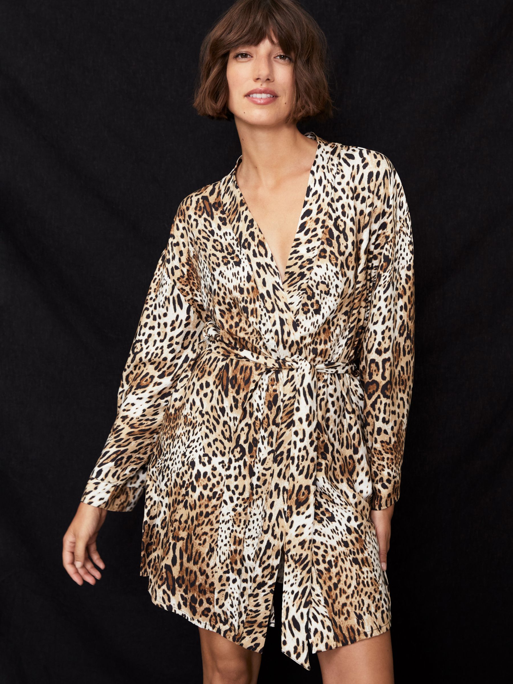 Baukjen Inu Leopard Print Dressing Gown, Neutral at John Lewis & Partners
