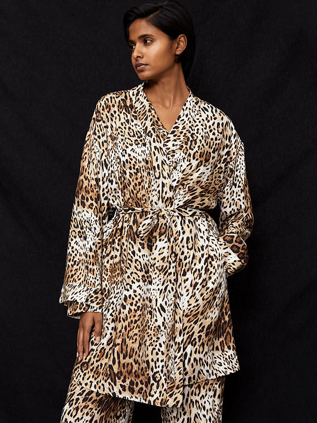 Baukjen Inu Leopard Print Dressing Gown, Neutral