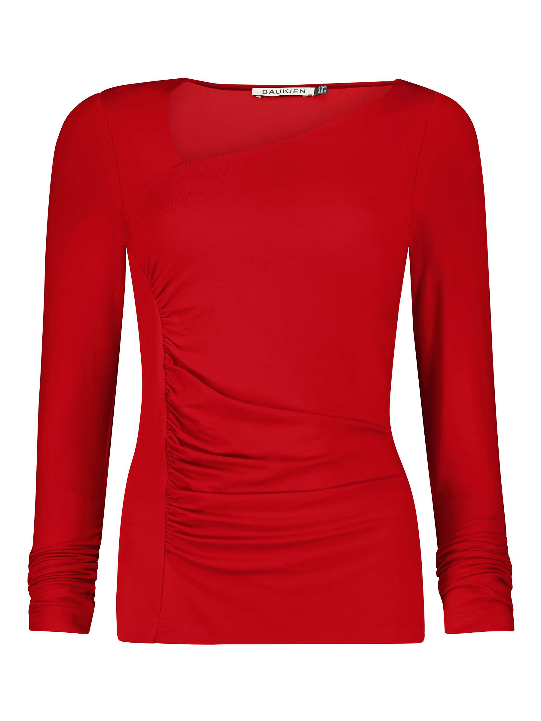 Buy Baukjen Mariam Jersey Ruche Top, Crimson Red Online at johnlewis.com