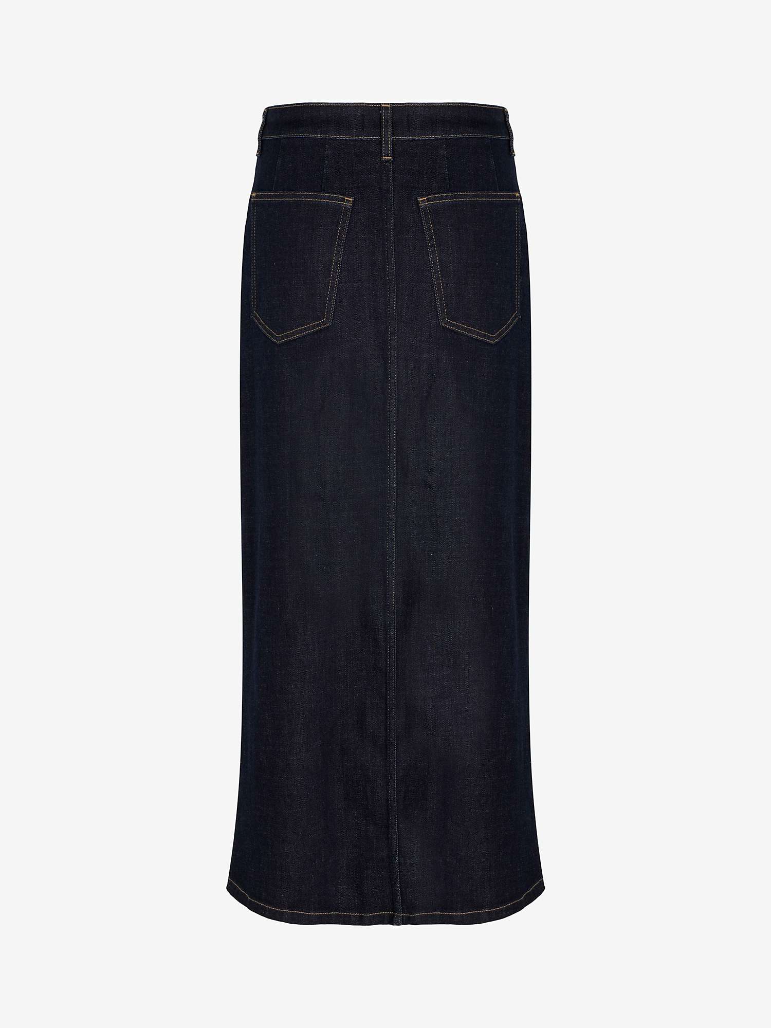 Buy Mint Velvet Split Front Denim Midi Skirt, Dark Blue Online at johnlewis.com