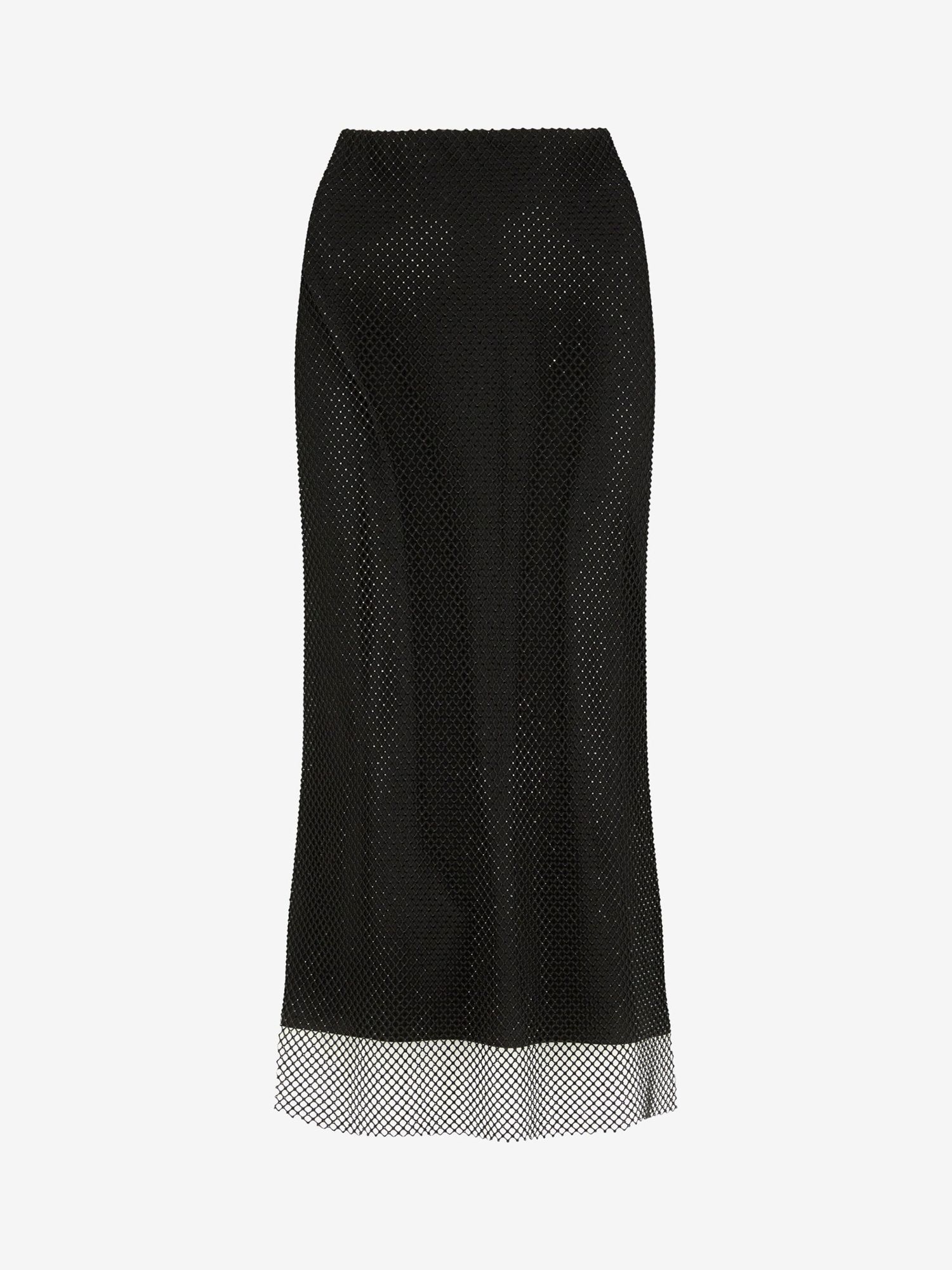 Mint Velvet Diamante Mesh Midi Skirt, Black at John Lewis & Partners