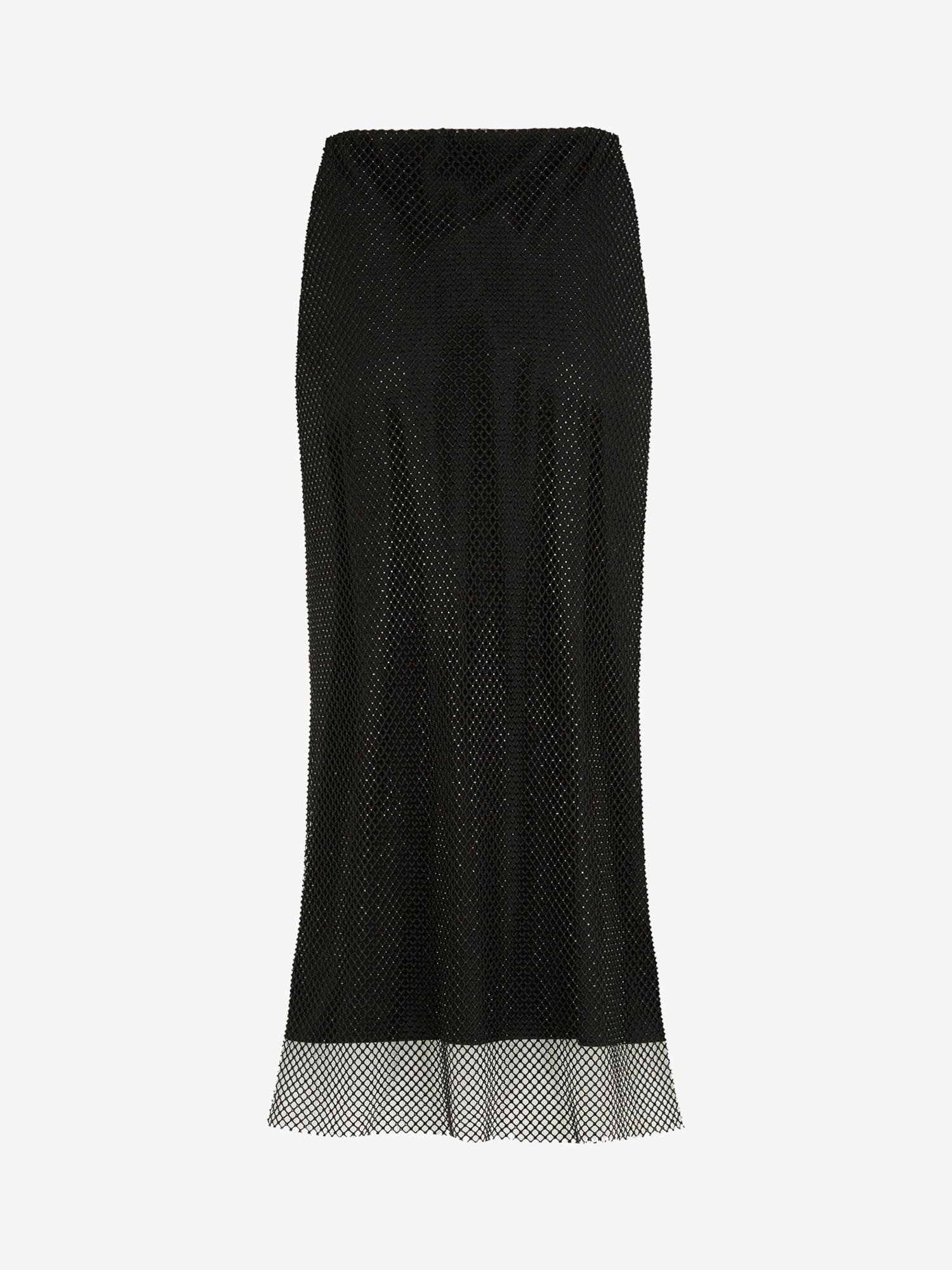 Mint Velvet Diamante Mesh Midi Skirt, Black at John Lewis & Partners