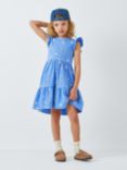 John Lewis Kids' Dogs Tiered Jersey Dress, Blue