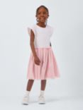John Lewis Kids' Stripe Tulle Dress, Winsome Orchid, Winsome Orchid
