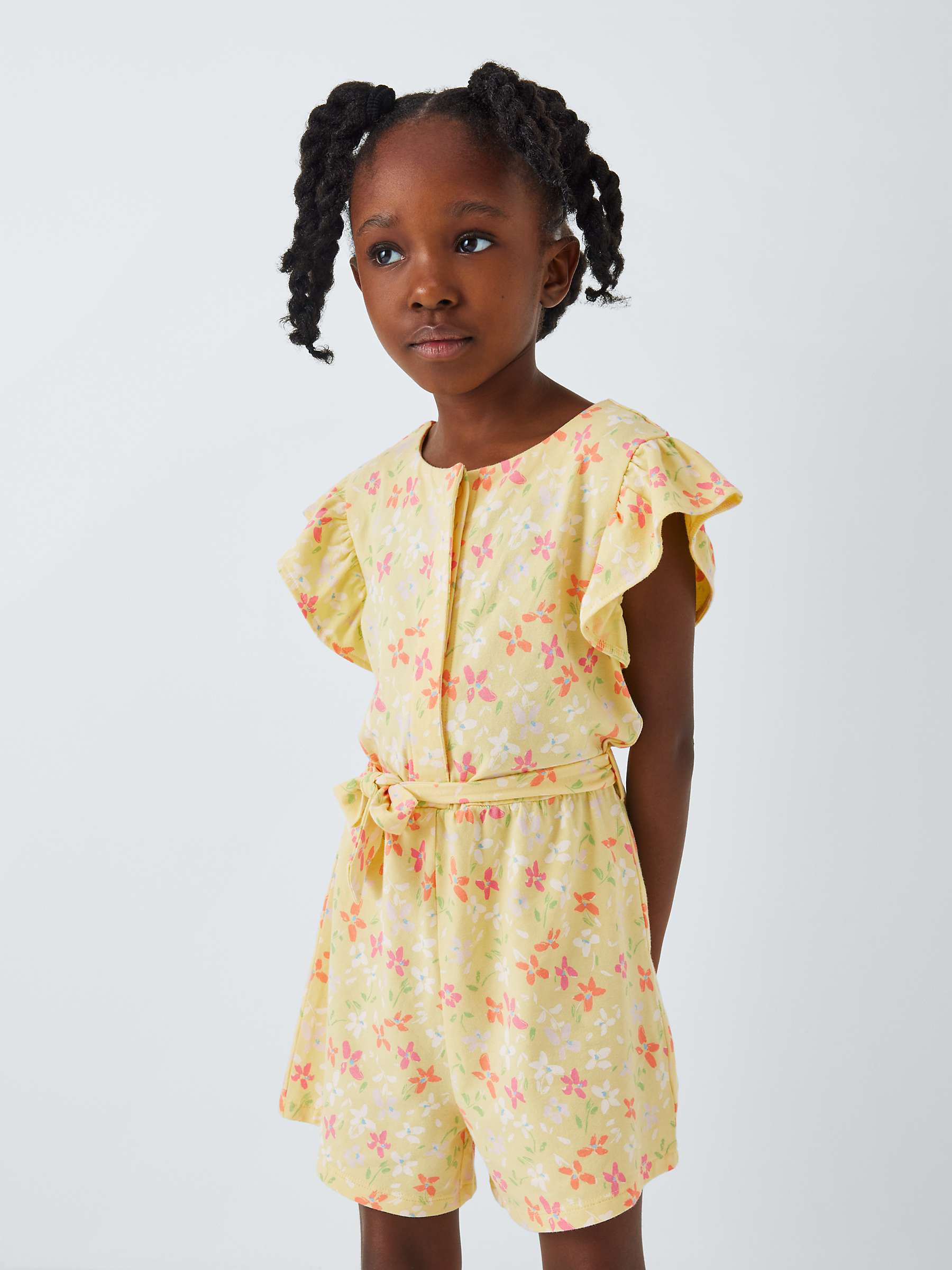 Buy John Lewis Kids' Floral Playsuit, Lemon Meringue Online at johnlewis.com