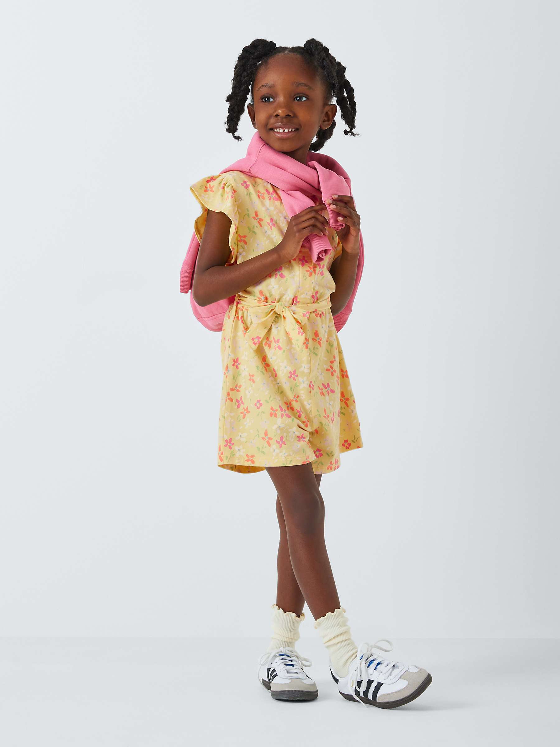 Buy John Lewis Kids' Floral Playsuit, Lemon Meringue Online at johnlewis.com