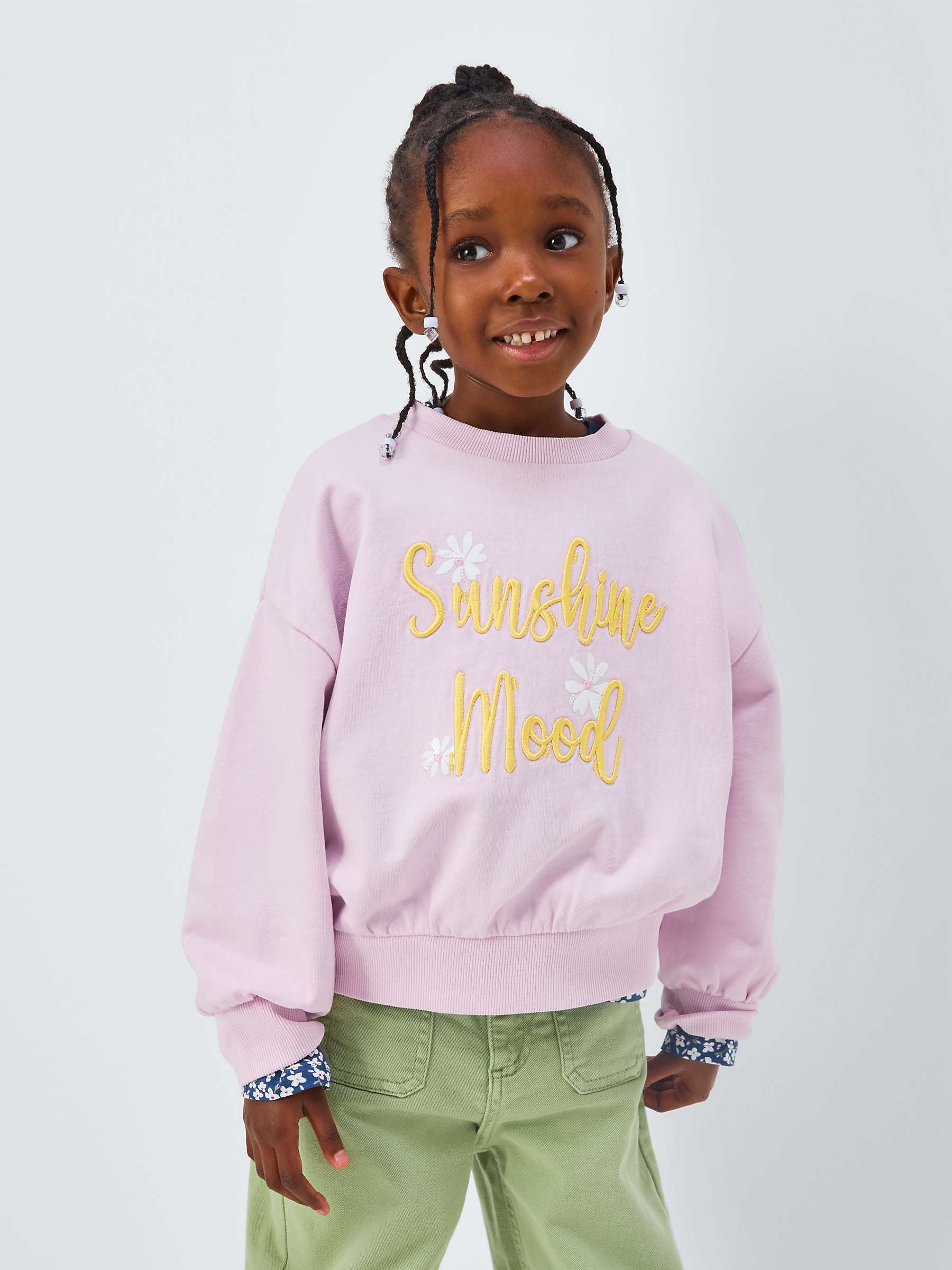 Buy John Lewis Kids' Sunshine Mood Sweatshirt, Winsome Orchid Online at johnlewis.com