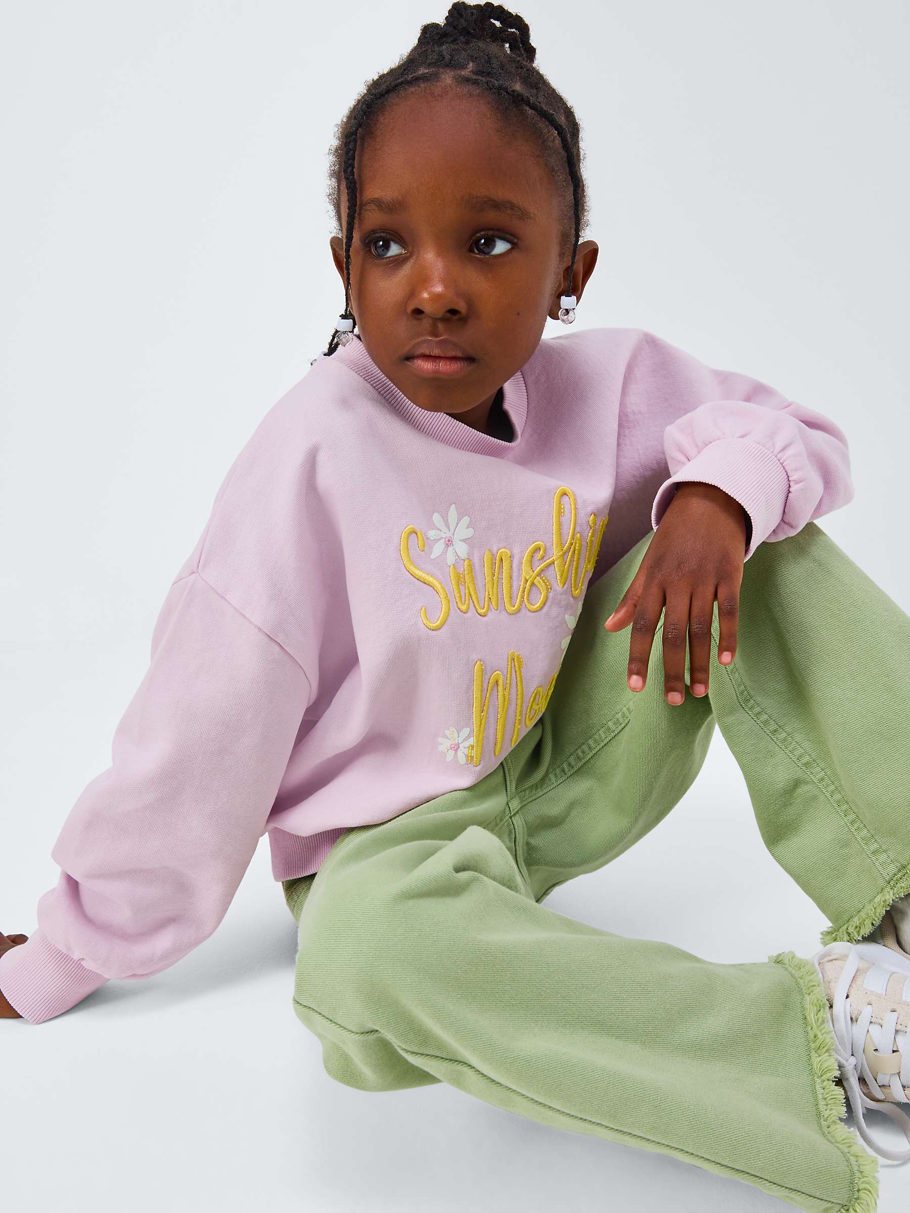 Buy John Lewis Kids' Sunshine Mood Sweatshirt, Winsome Orchid Online at johnlewis.com