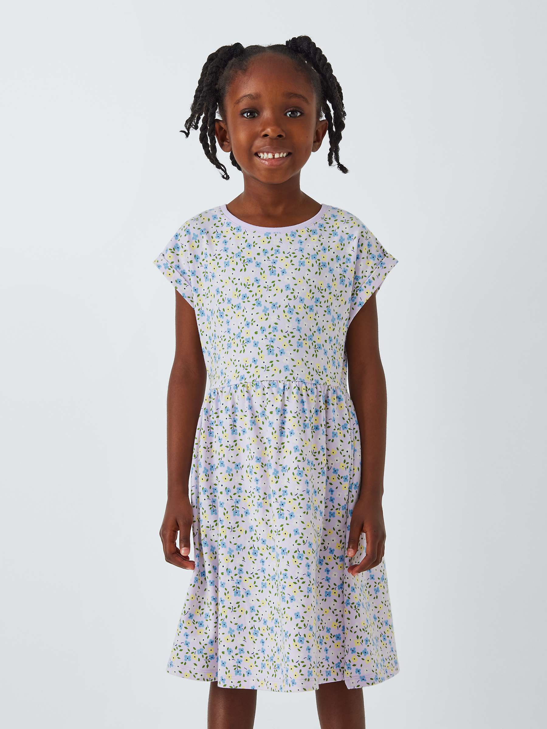 Buy John Lewis Kids' Floral Short Sleeve Dress, Multi Online at johnlewis.com