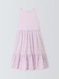 John Lewis Kids' Broderie Anglaise Tiered Dress, Lilac