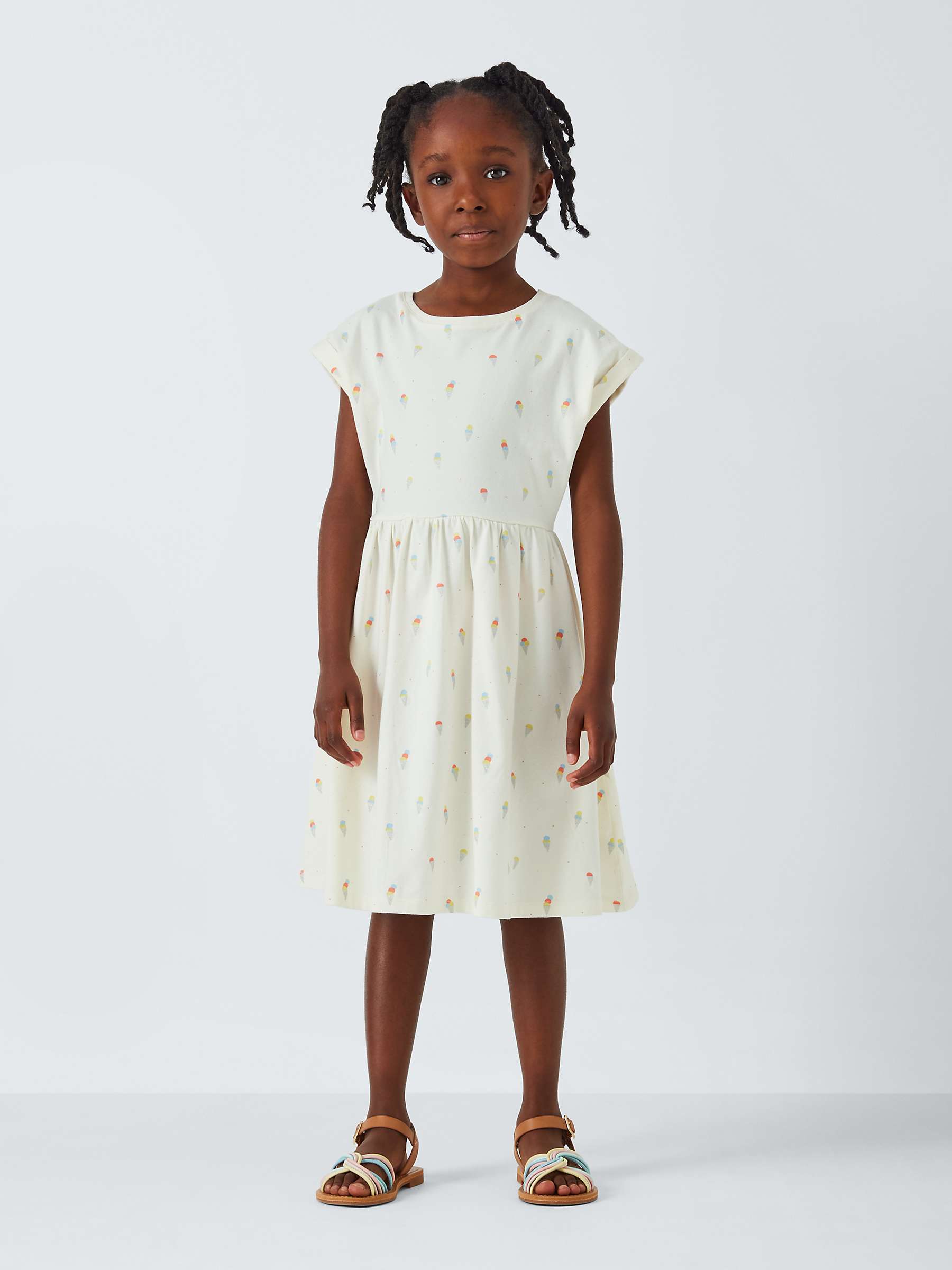 Buy John Lewis Kids' Ice Cream Print Dress, Gardenia Online at johnlewis.com