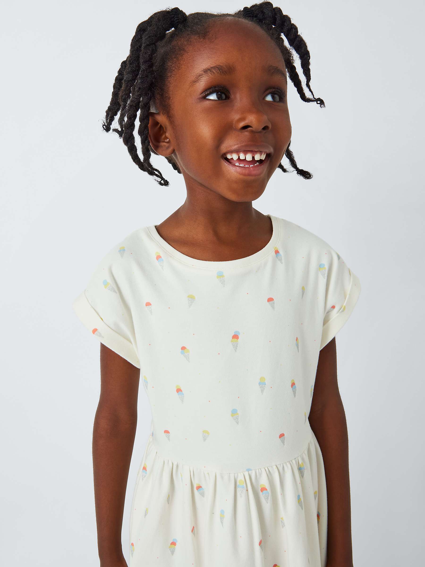 Buy John Lewis Kids' Ice Cream Print Dress, Gardenia Online at johnlewis.com