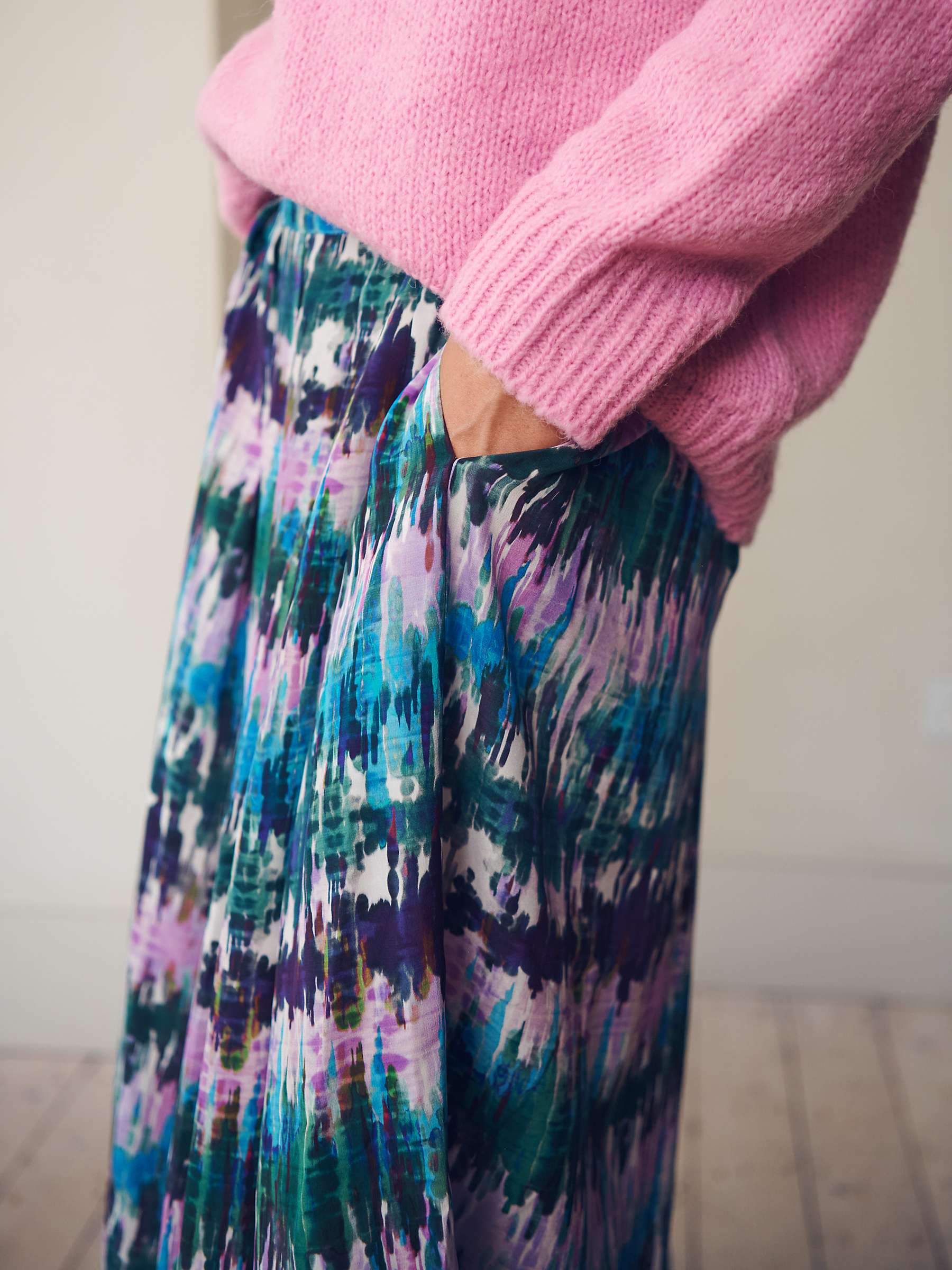 Buy NRBY Raya Tie Dye Silk Skirt, Multi Online at johnlewis.com