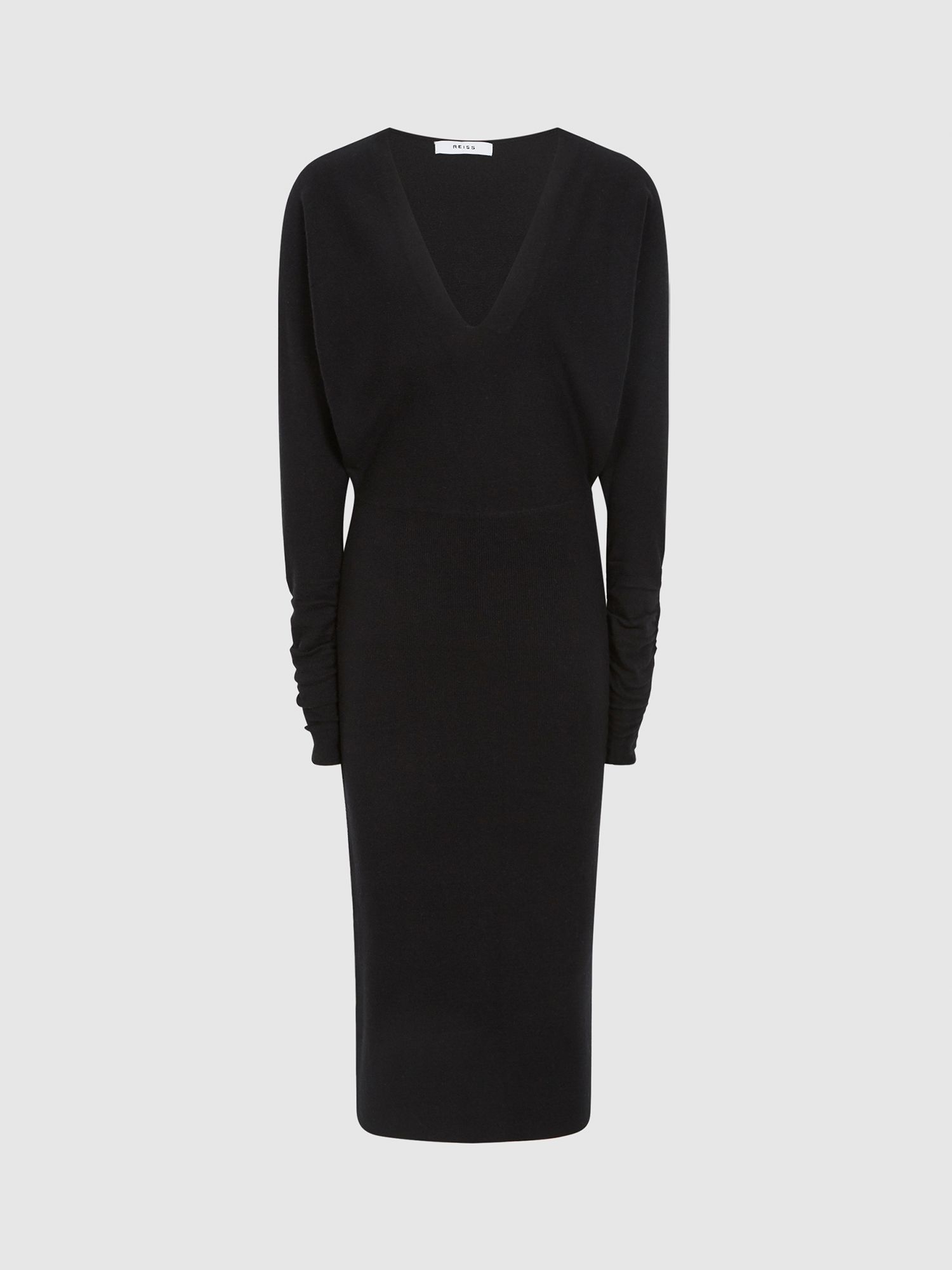 Buy Reiss Petite Jenna Cashmere Blend Jumper Dress, Black Online at johnlewis.com