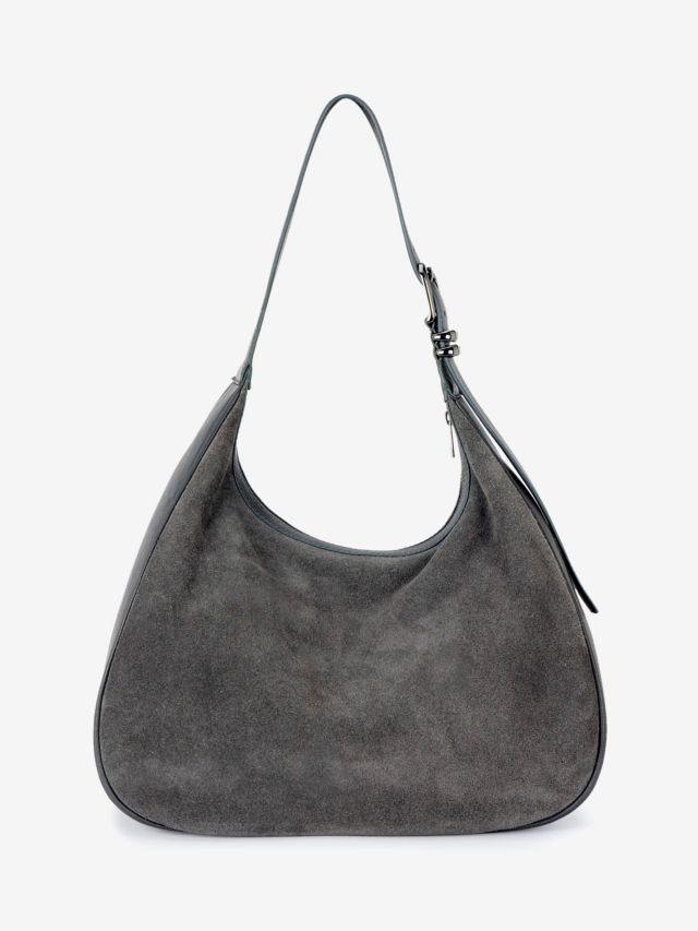 Grey suede hobo clearance bag