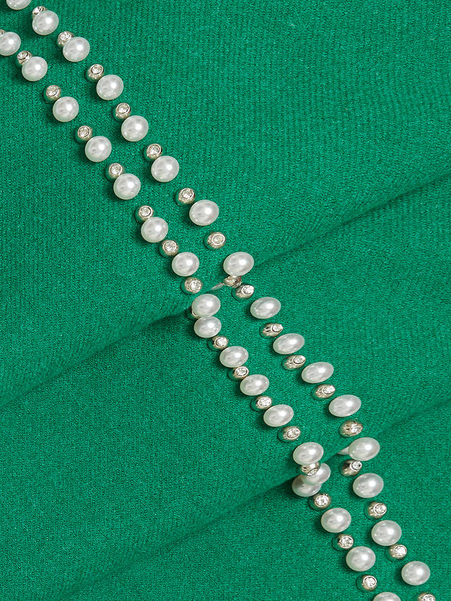 James Lakeland Pearl Detail Scarf, Green
