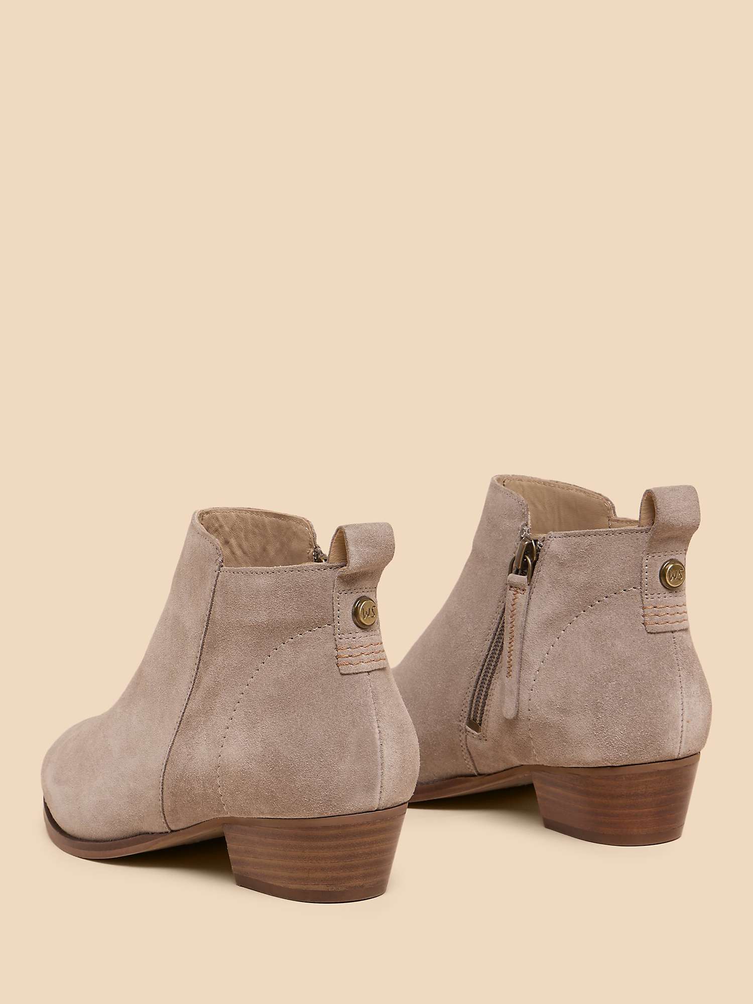 Buy White Stuff Suede Ankle Boots, Light Grey Online at johnlewis.com