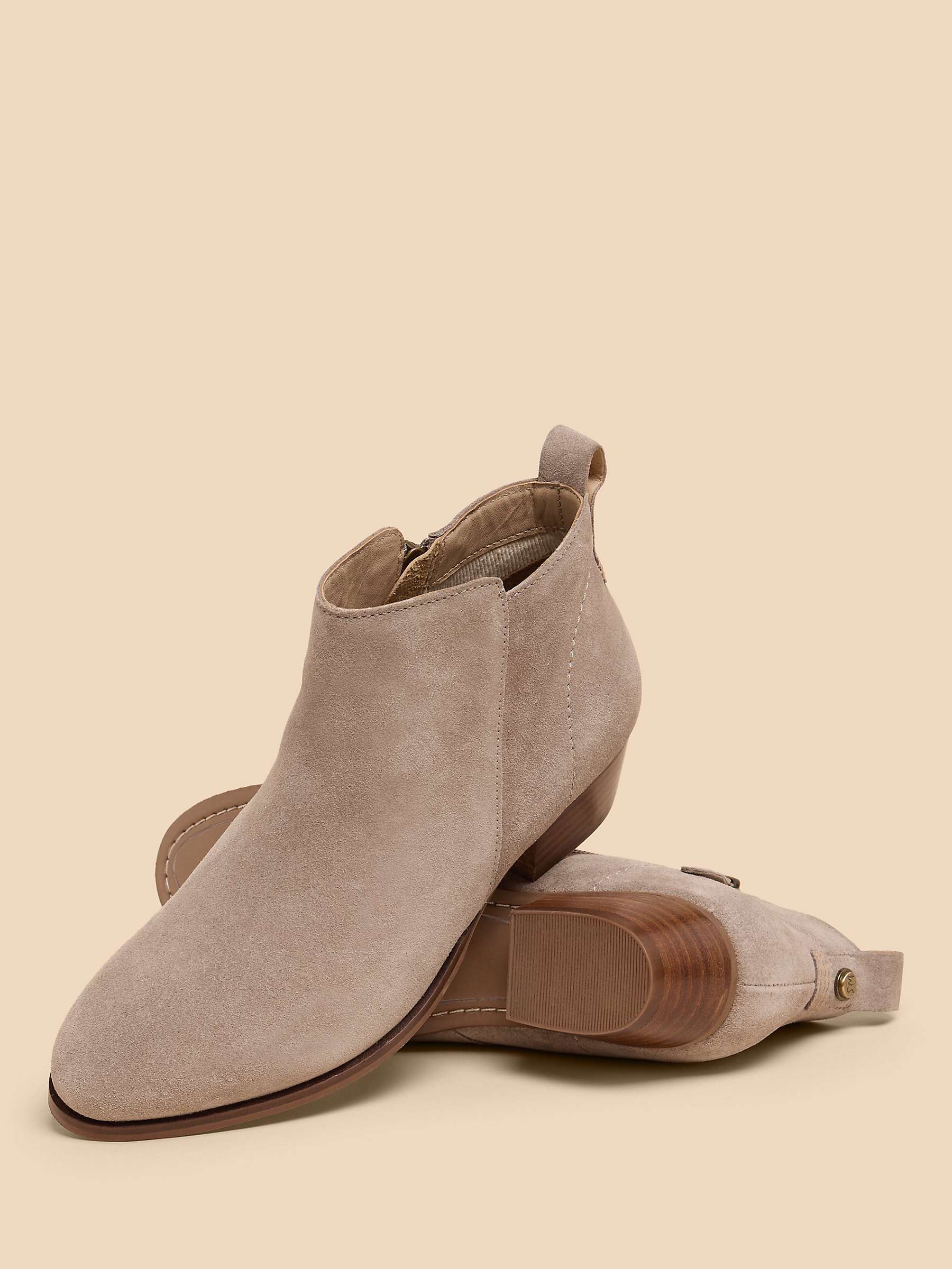 Buy White Stuff Suede Ankle Boots, Light Grey Online at johnlewis.com