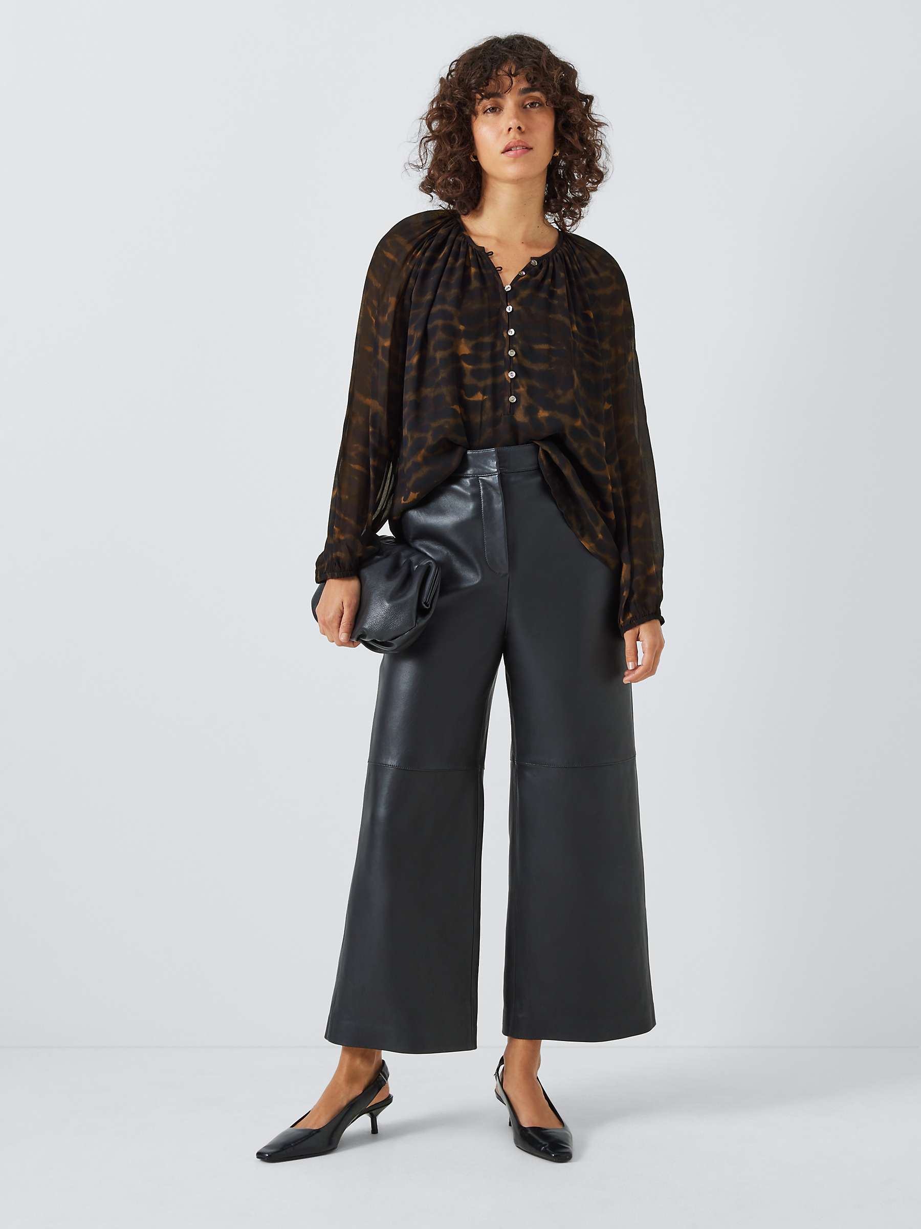 Buy Rails Indi Leopard Abstract Print Blouse, Umber Online at johnlewis.com