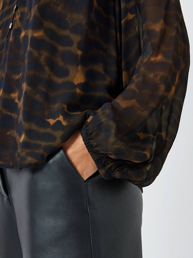 Rails Indi Leopard Abstract Print Blouse, Umber