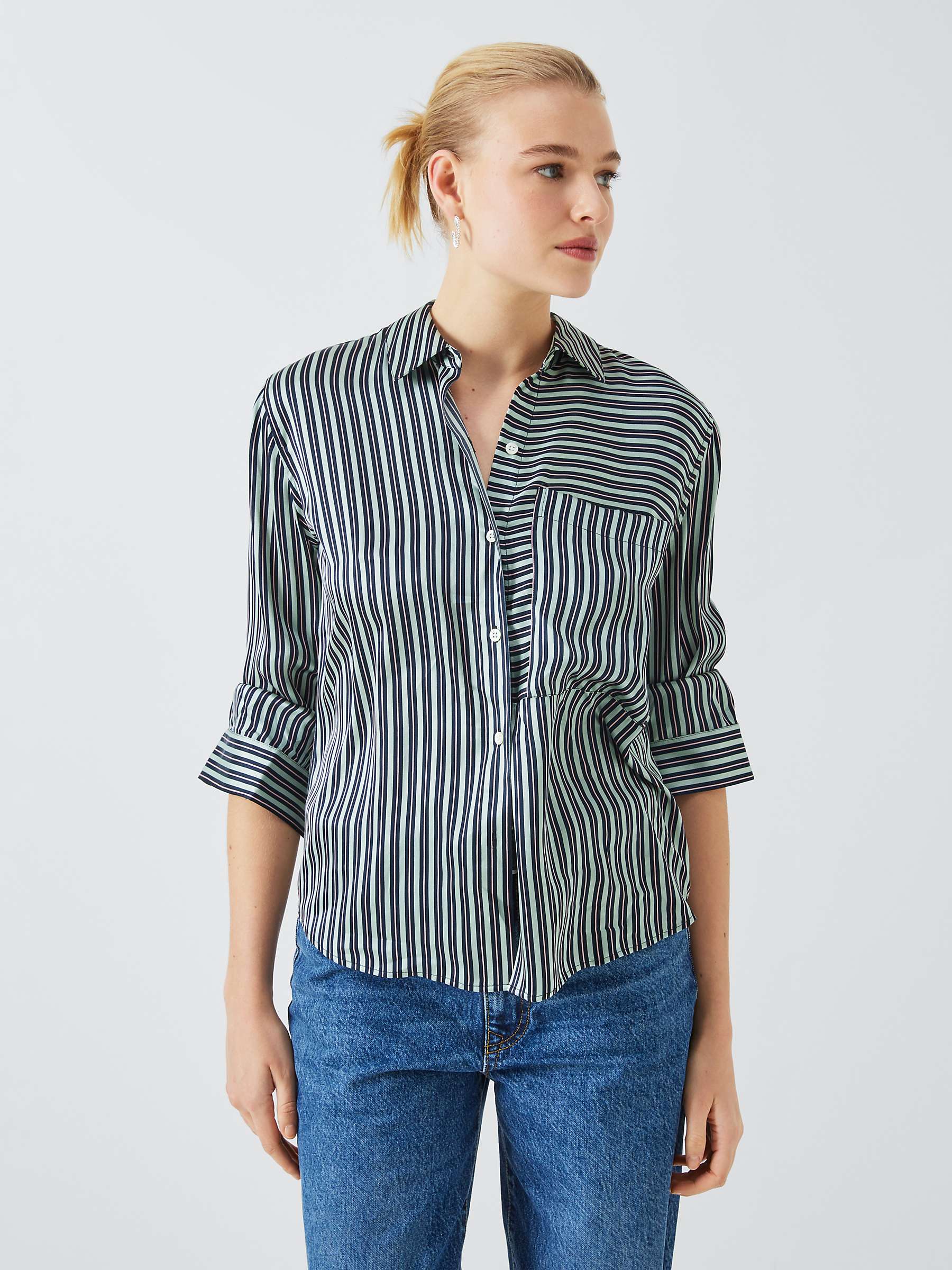 Buy Rails Spencer Stripe Silk Shirt, Aspen Online at johnlewis.com