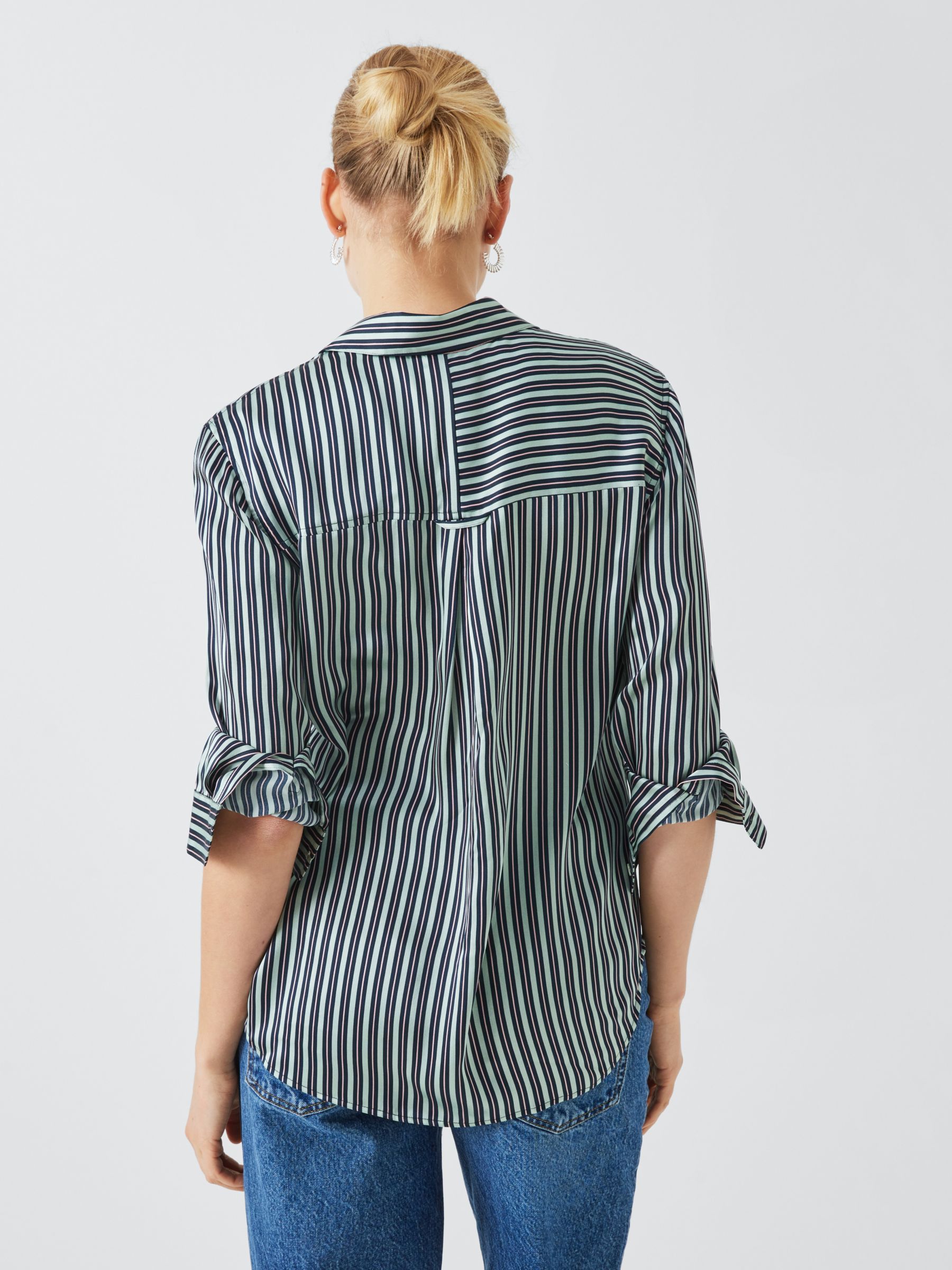 Rails Spencer Stripe Silk Shirt, Aspen, M