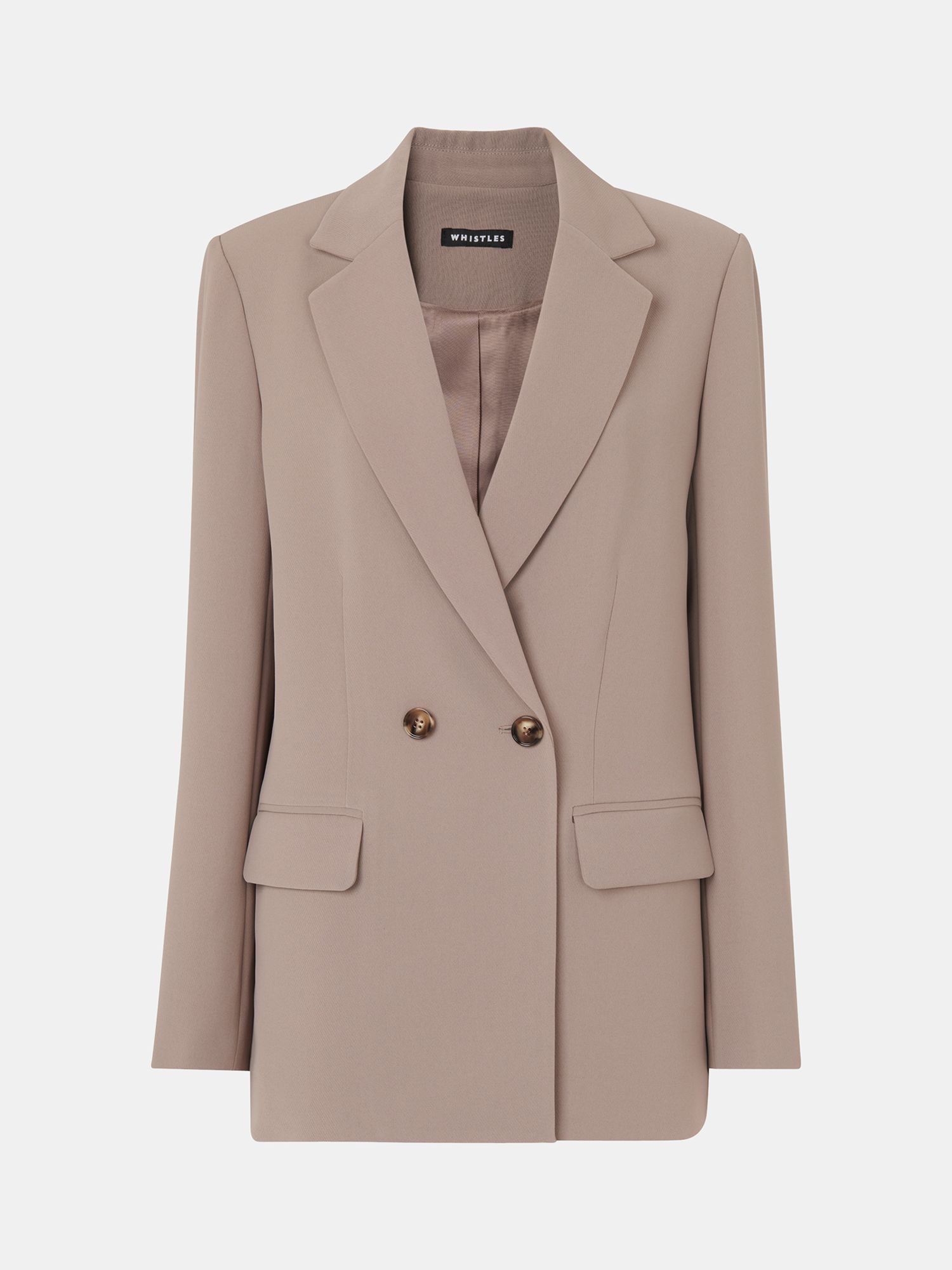 Buy Whistles Petite Nina Double Breasted Blazer, Taupe Online at johnlewis.com