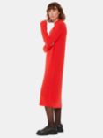 Whistles Petite Ribbed Knit Midi Dress, Red