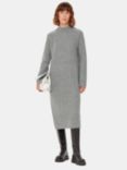 Whistles Ribbed Knitted Midi Dress, Grey