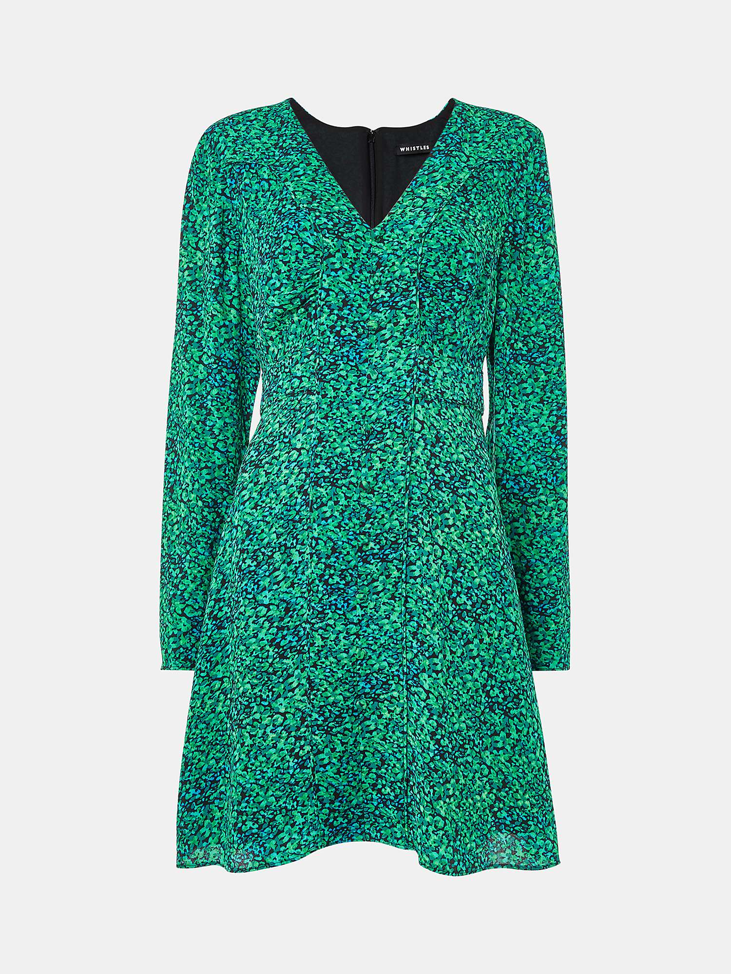 Buy Whistles Petite Lori Dappled Floral Mini Dress, Green/Multi Online at johnlewis.com