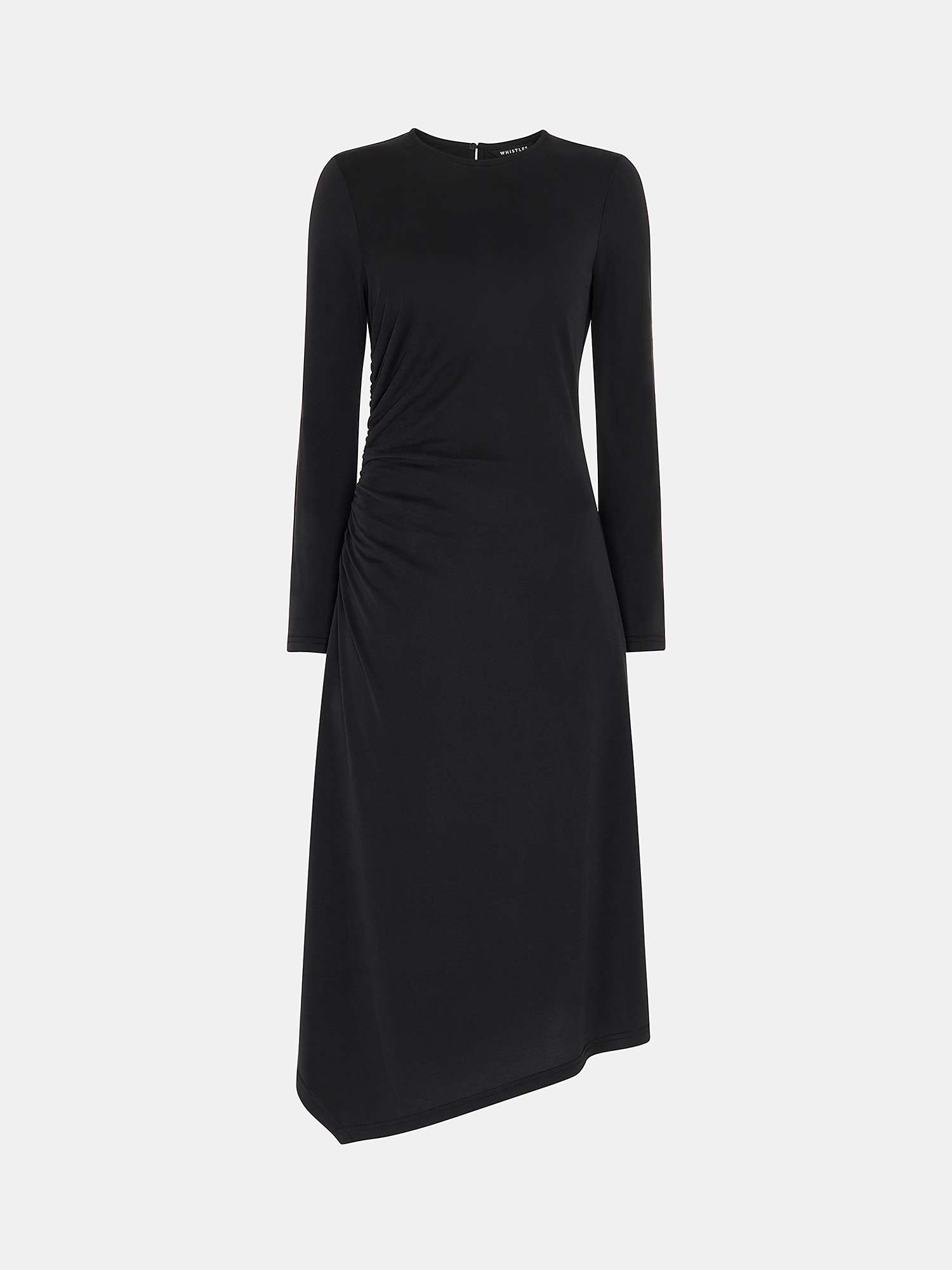 Buy Whistles Asymmetric Jersey Midi Dress, Black Online at johnlewis.com