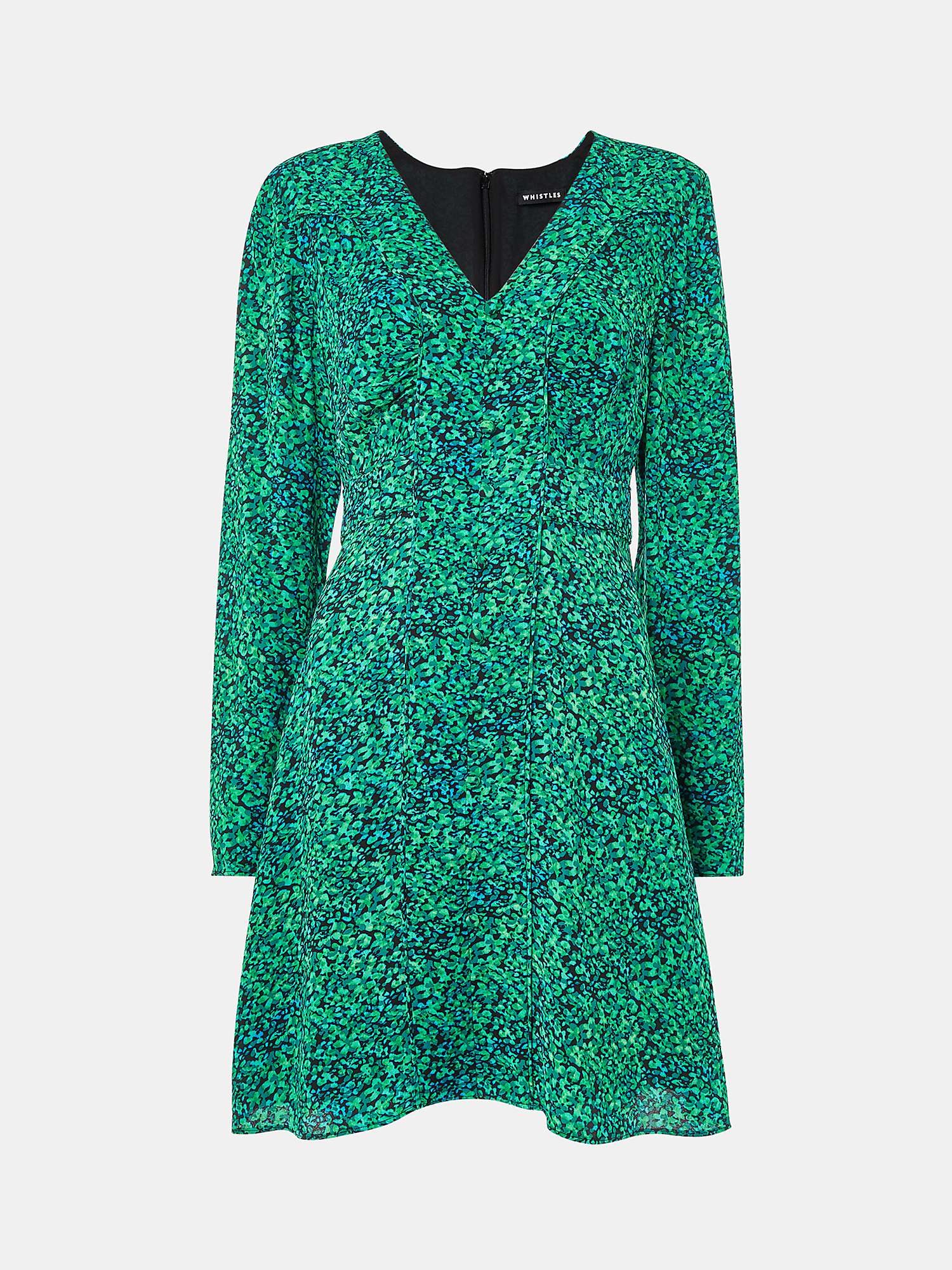 Buy Whistles Lori Floral Mini Dress, Green/Multi Online at johnlewis.com