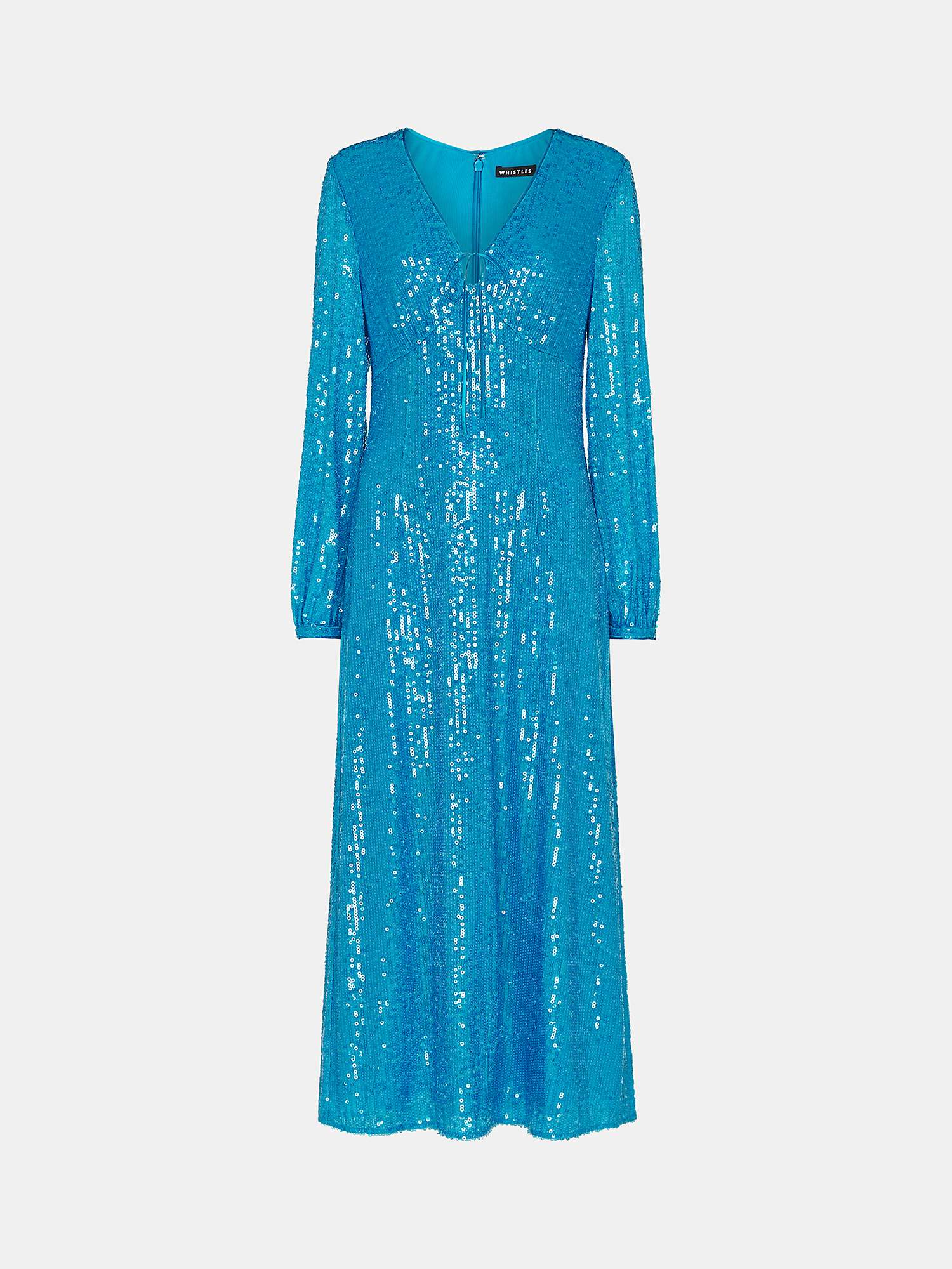 Buy Whistles Petite Sequin Keyhole Midi Dress, Blue Online at johnlewis.com