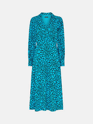 Whistles Terrazzo Print Midi Dress, Blue/Multi