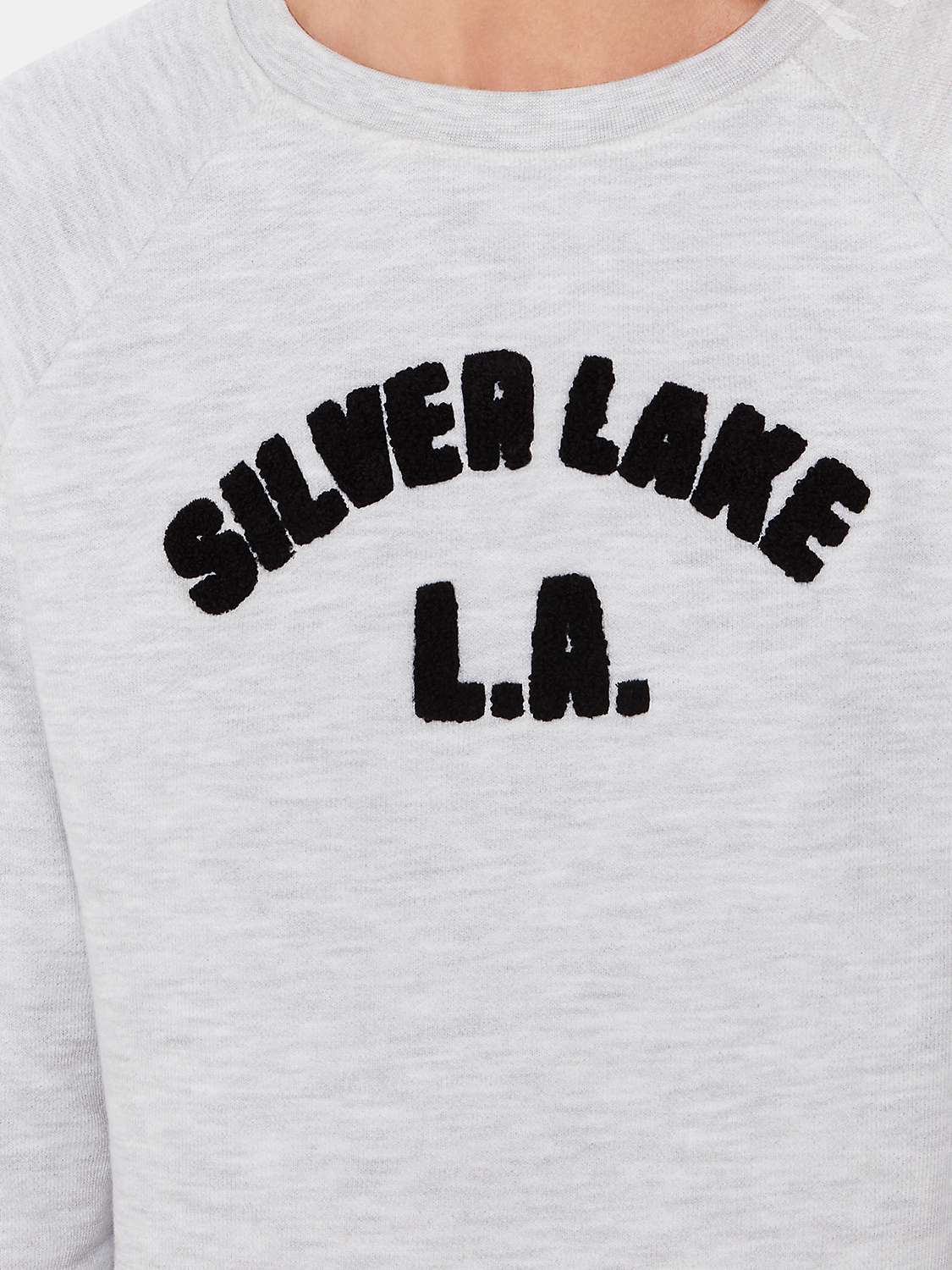 Buy Whistles Cotton Blend Silverlake Logo Sweatshirt, Grey Marl Online at johnlewis.com
