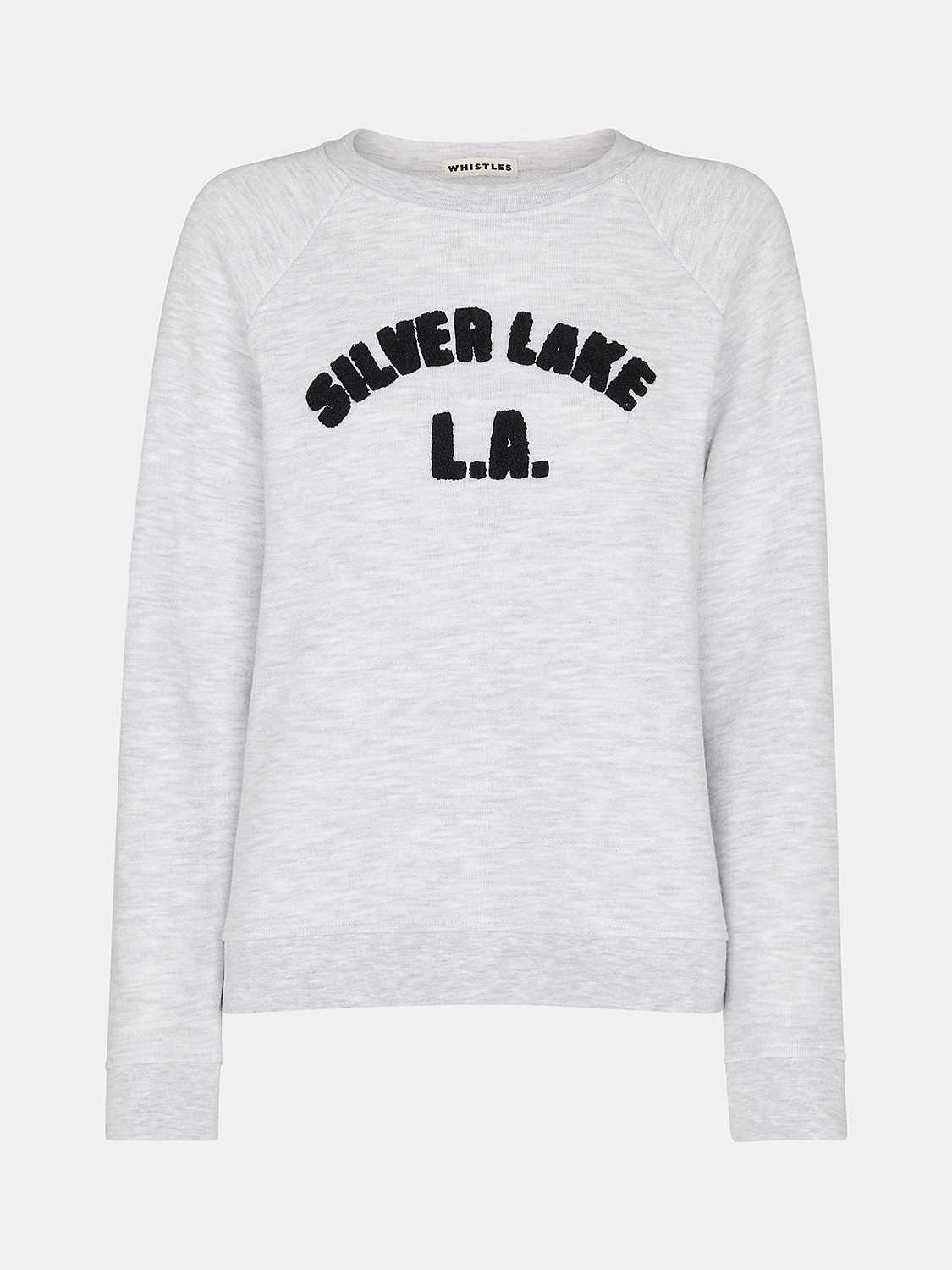 Buy Whistles Cotton Blend Silverlake Logo Sweatshirt, Grey Marl Online at johnlewis.com