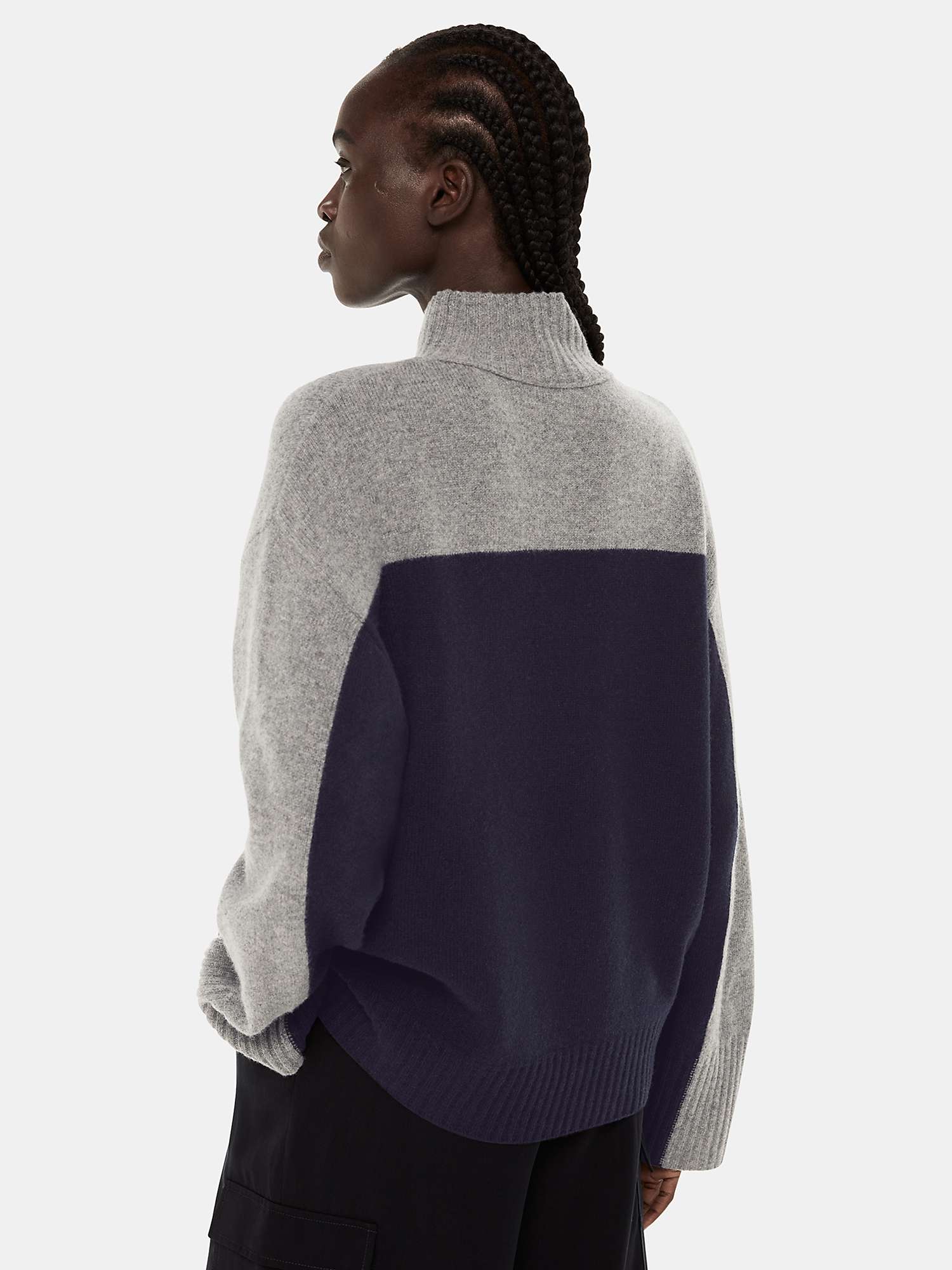 Buy Whistles Colour Block Funnel Neck Wool Jumper Online at johnlewis.com