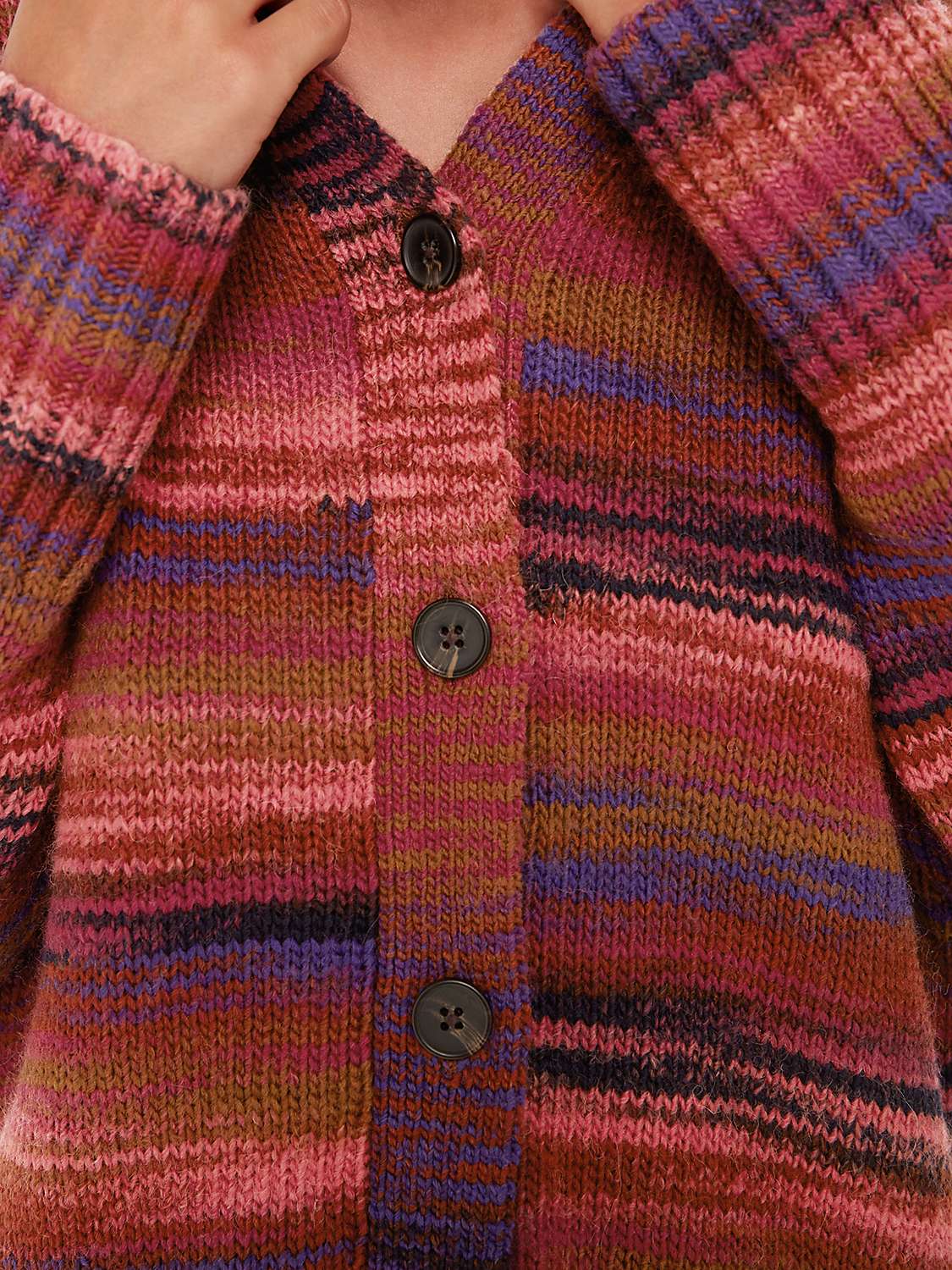 Buy Whistles Space Dye Stripe Wool Blend Cardigan, Multi Online at johnlewis.com