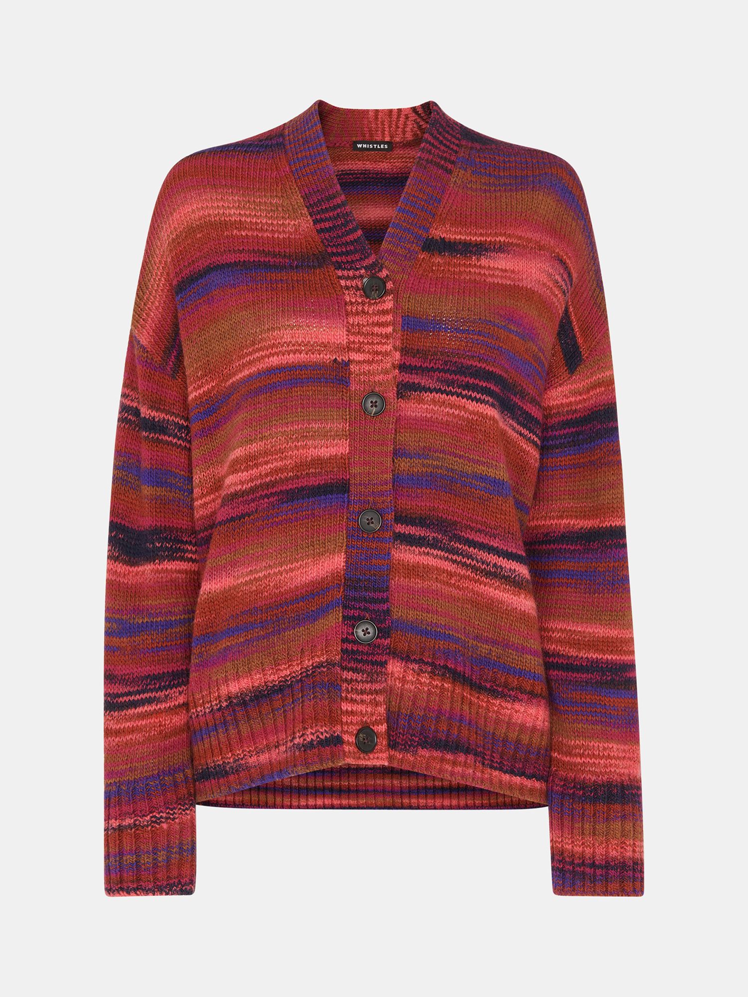 Multicolour Stripe Blouson Sleeve Knit, WHISTLES