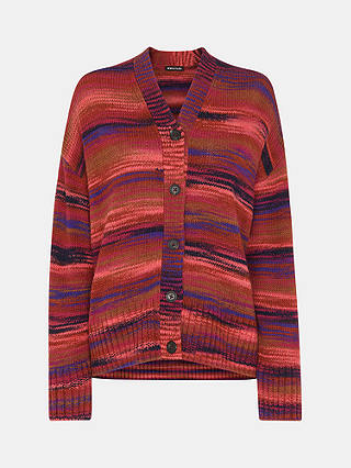 Whistles Space Dye Stripe Wool Blend Cardigan, Multi