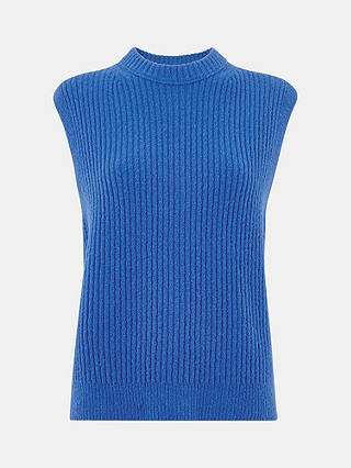 Whistles Textured Ribbed Tank Top, Blue