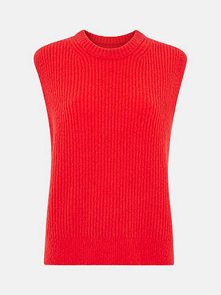 Whistles Textured Ribbed Tank Top, Red