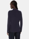 Whistles Zip Polo Knit Jumper, Navy