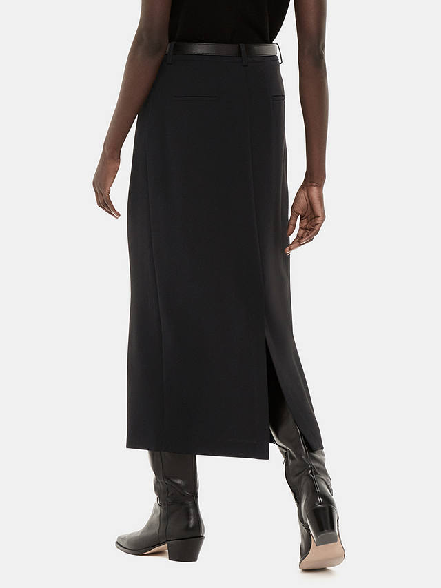 Whistles Petite Abigail Tailored Midi Skirt, Black
