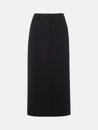 Whistles Petite Abigail Tailored Midi Skirt, Black