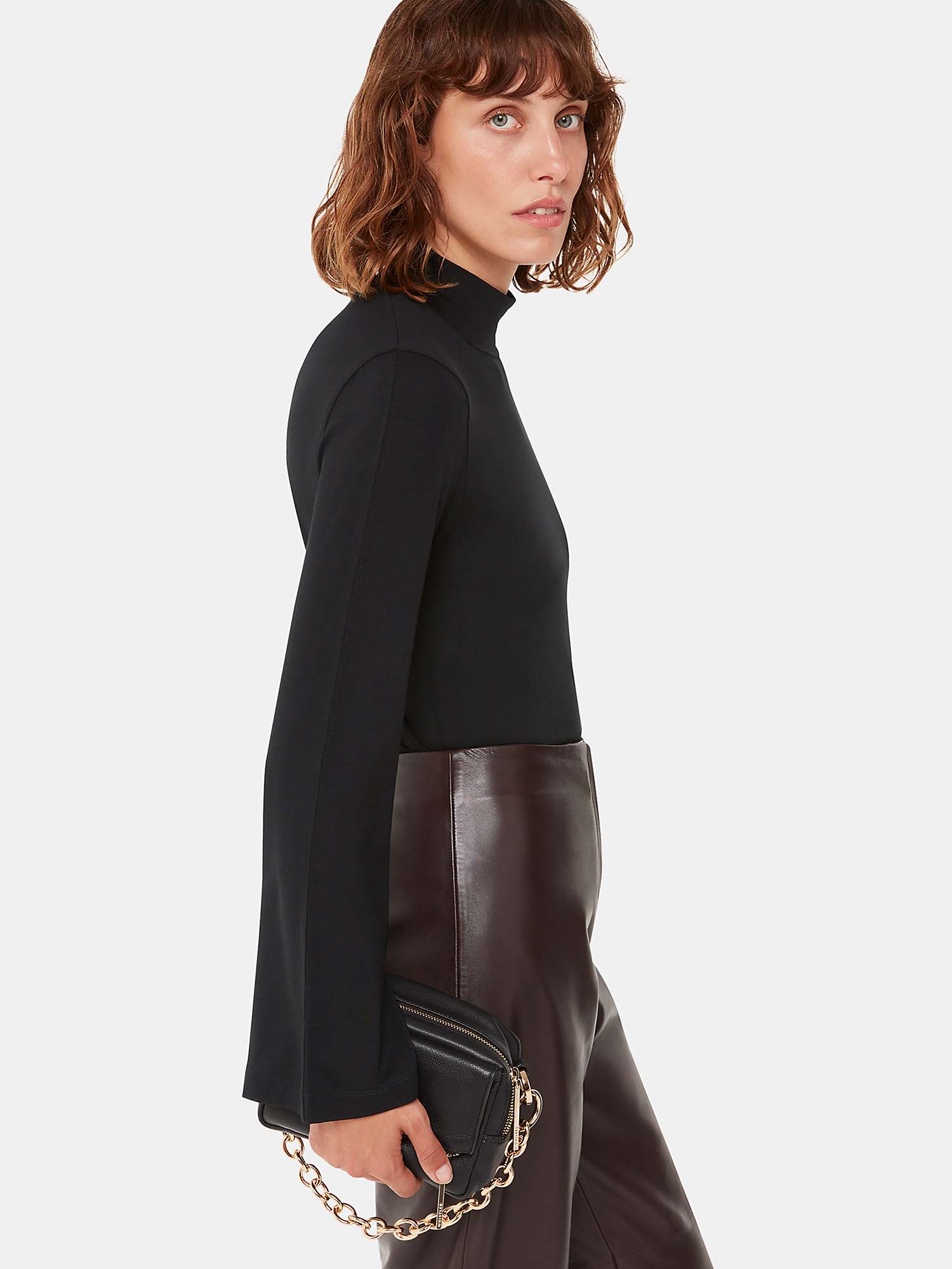Buy Whistles Wide Sleeve High Neck Top Online at johnlewis.com