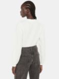 Whistles Textured Puff Long Sleeve Top, White