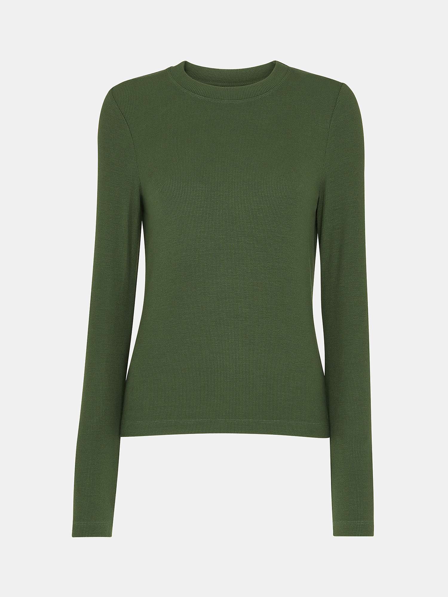 Buy Whistles Essential Ribbed Crew Neck Top Online at johnlewis.com