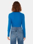 Whistles Essential Ribbed Polo Top, Cobalt Blue