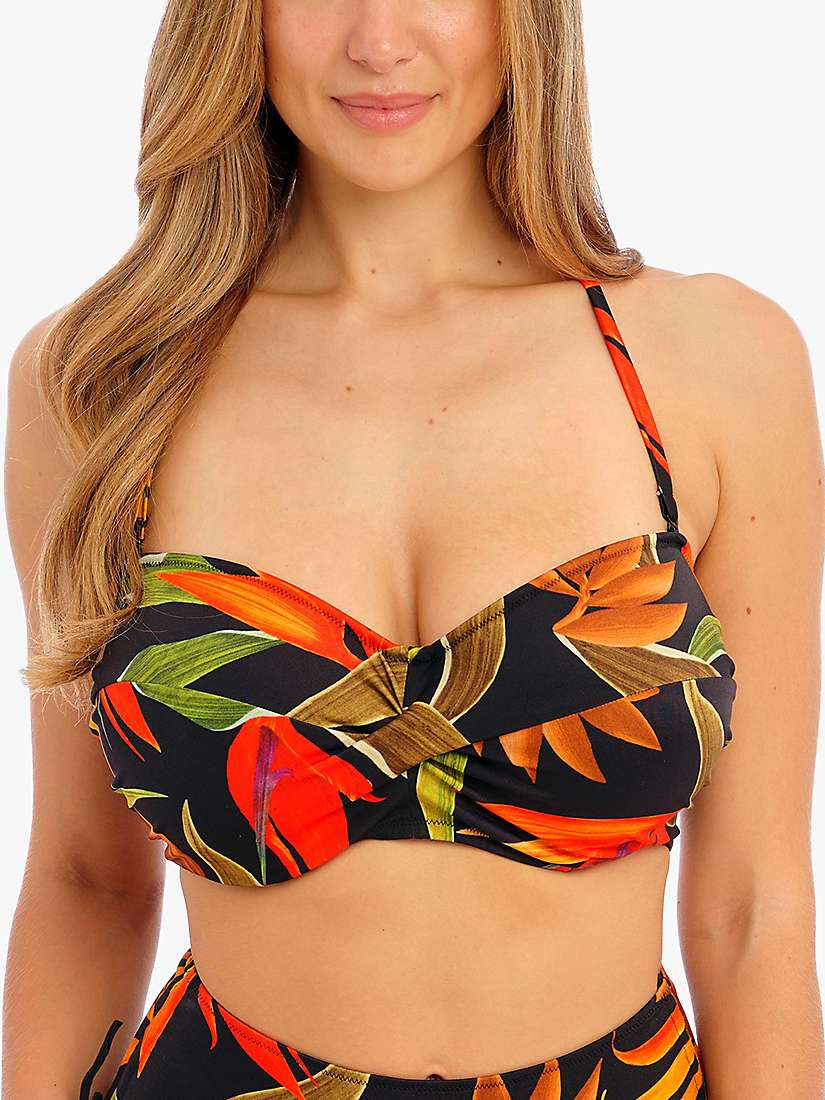Buy Fantasie Pichola Underwired Bandeau Bikini Top, Black/Multi Online at johnlewis.com